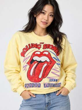 The Rolling Stones Women’s M Voodoo Lounge 1994 Graphic Sweatshirt Yellow